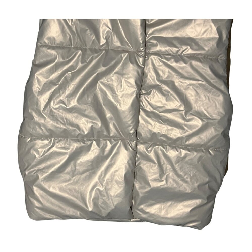 Fabletics Oversized Puffer Vest Sz XS Womens Shiny Beige Light Pink Sleeveless - Picture 5 of 10